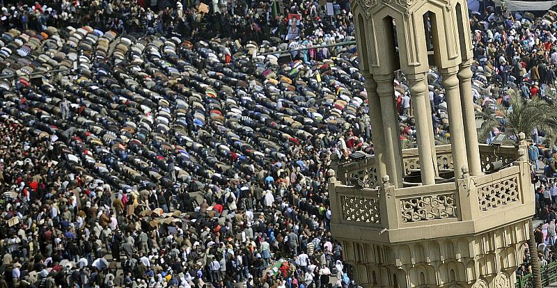 La 'Marcha del Millón' contra Mubarak en Egipto.