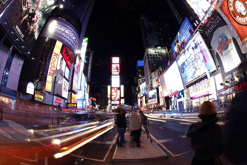 A view of Times Square before Earth Hour in New York