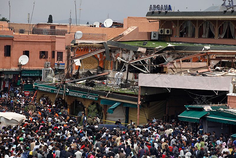 Así ha quedado la cafetería marroquí tras el atentado