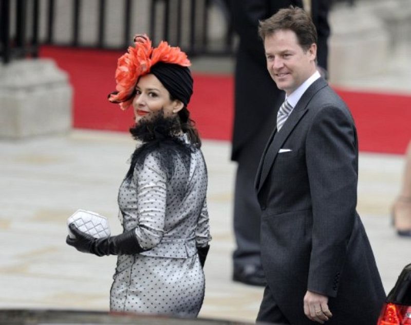 Nick Clegg junto a su esposa, la española Miriam González