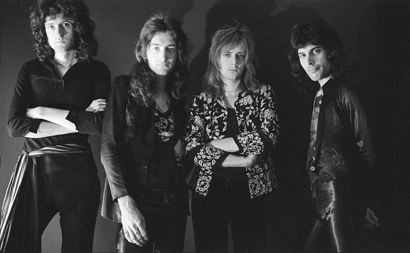 Aspecto de los miembros de Queen a finales de los años 70.