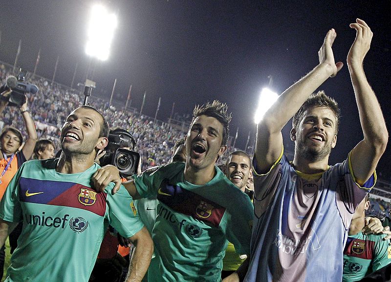 Piqué, Iniesta y Villa