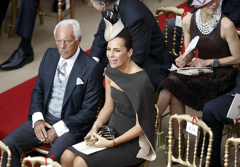 El diseñador italiano Giorgio Armani junto a su sobrina Roberta.