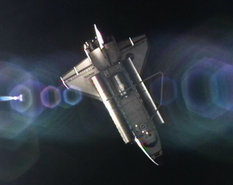 El Atlantis visto desde la Estación Espacial Internacional