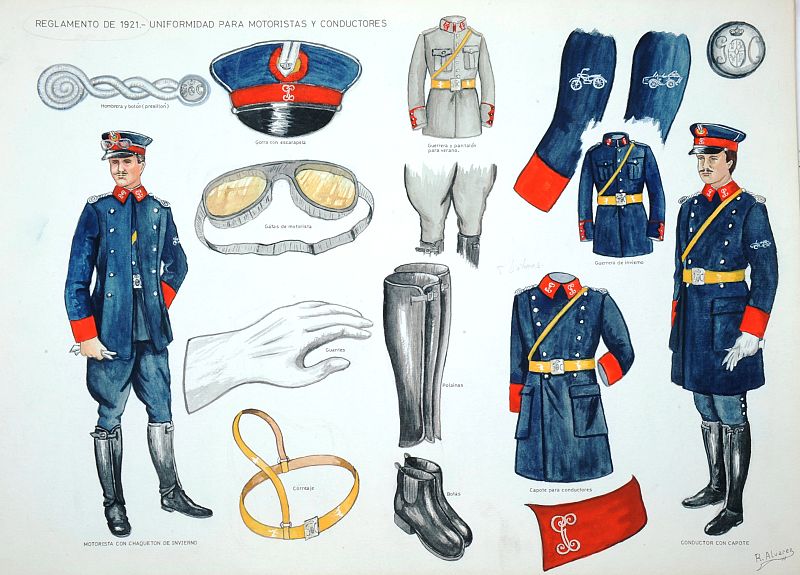 Uniformidad para motoristas y conductores de 1921