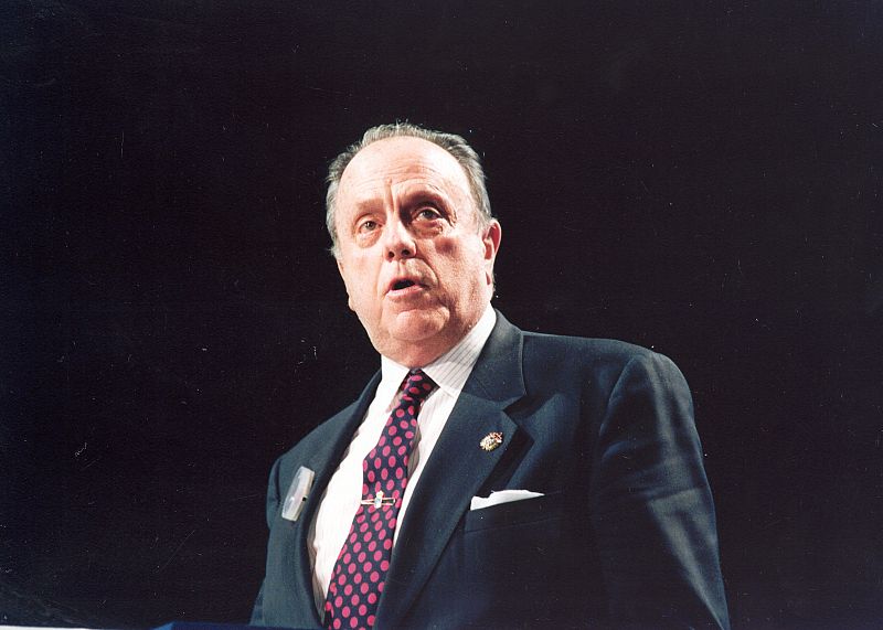 Foto de Manuel Fraga en 1993, cuando era presidente de la Xunta de Galicia