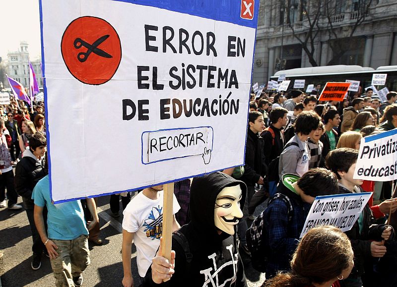 Protesta contra los recortes en educación