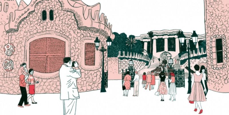 Ilustración de Sonia Pulido para el libro dedicado a 'El parque Güell de Gaudí, Barcelona'