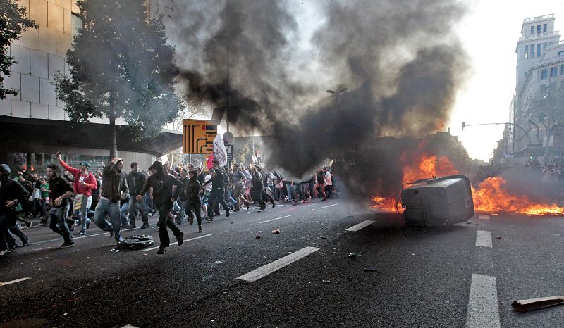 Disturbios en Barcelona