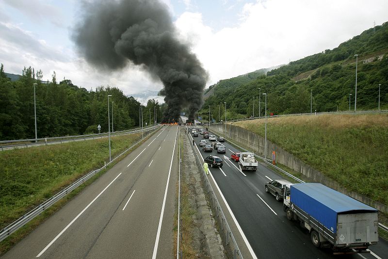 Cortes en las autopistas de Asturias