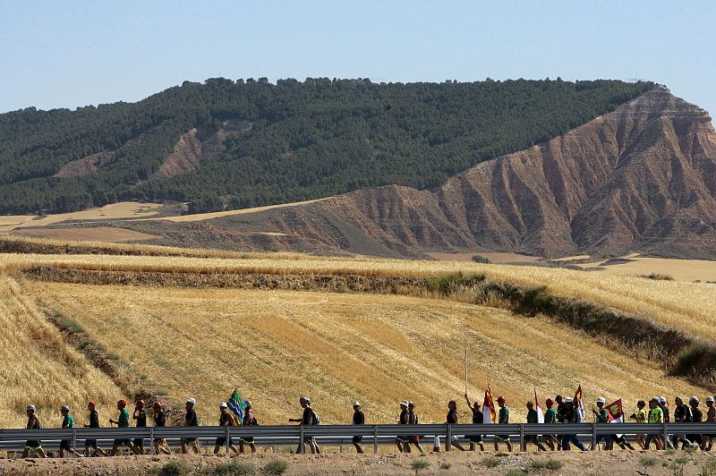 Llega a Guadalajara la segunda columna de mineros procedentes de Teruel