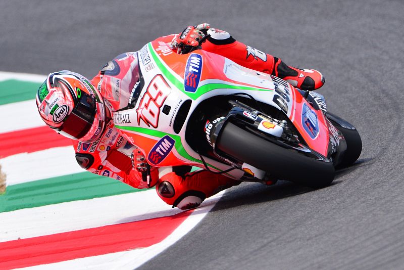 El piloto de Ducati Nicky Hayden durante una sesión de entrenamiento en Mugello.