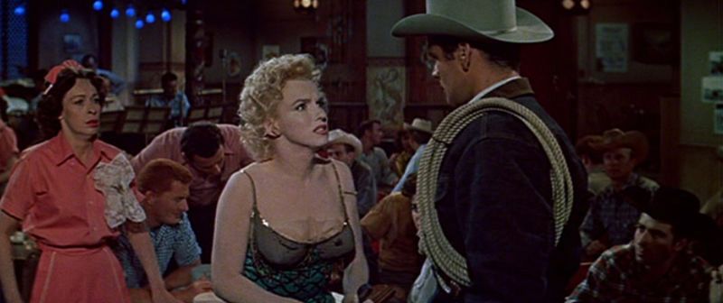 Fotograma de Marilyn Monroe, Eileen Heckart y Don Murray del trailer de la película 'Bus Stop', 1956.