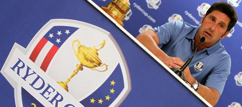 El capitán del equipo europeo de la Copa Ryder, José María Olazábal.