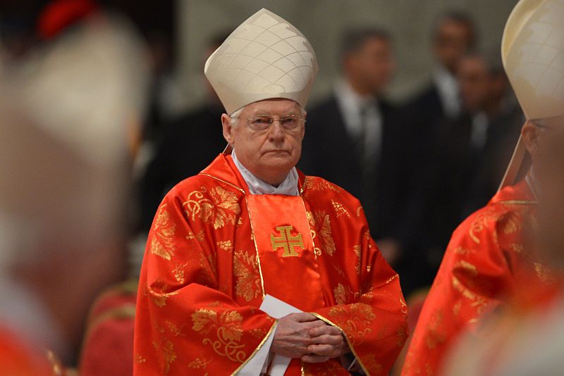 Uno de los cardenales más destacados, el italiano Angelo Scola, durante la misa "pro eligendo papa"