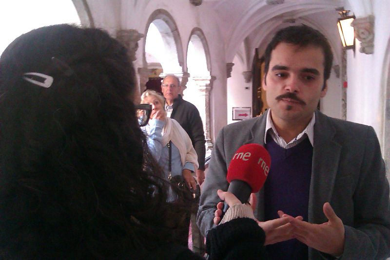 Lourdes Castro y Bruno Martinho, conservador del Palacio da Pena (Sintra)