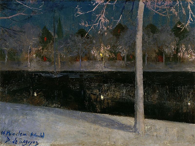 'Paisaje nocturno nevado (Haarlem)', 1886, de Darío de Regoyos