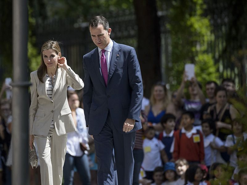 Los Principes de Asturias, a su llegada a la exposición "El último viaje de la fragata Nuestra Señora de las Mercedes"