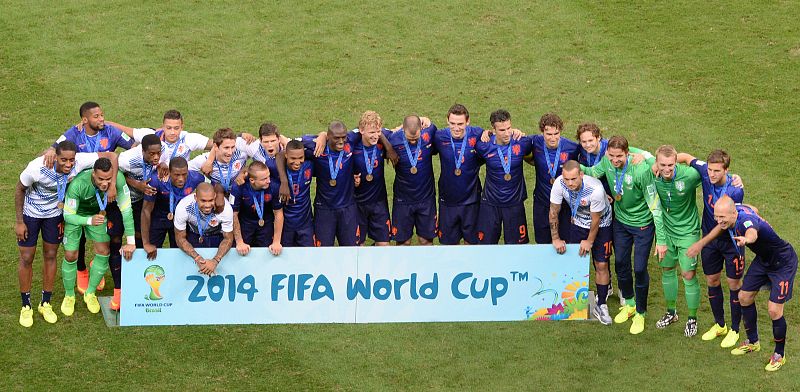 Holanda posa con su medalla de bronce