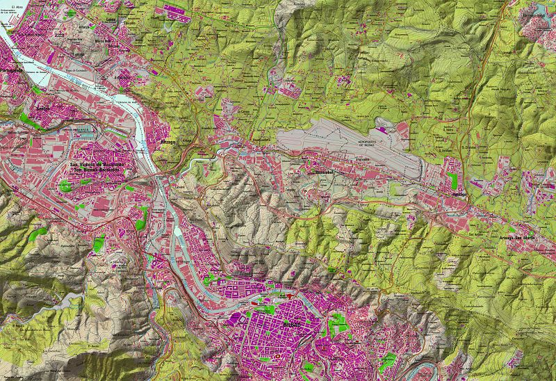 Archivo ráster de Bilbao del Mapa Topográfico Nacional 1:25.000