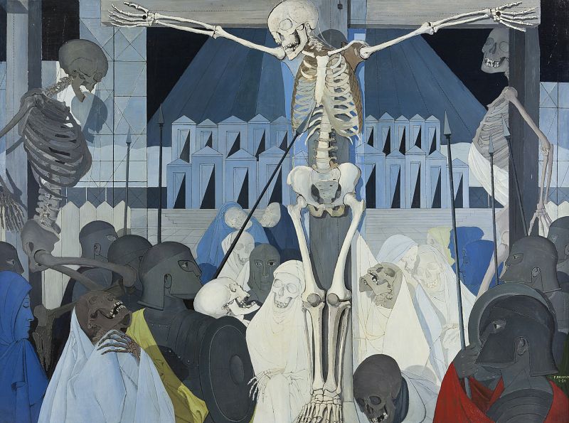Paul Delvaux, "Crucifixión", (1954)