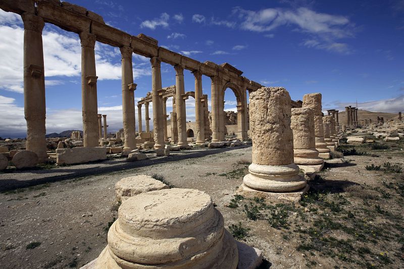 Vista parcial de la antigua ciudad-oasis de Palmira, a 215 kilómetros de Damasco (Siria).