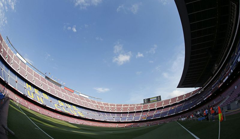 Vista del Camp Nou antes de la final de Copa