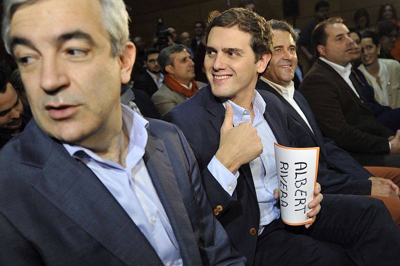 El candidato de Ciudadanos a la Presidencia del Gobierno, Albert Rivera, durante su participación en un acto electoral en Toledo.
