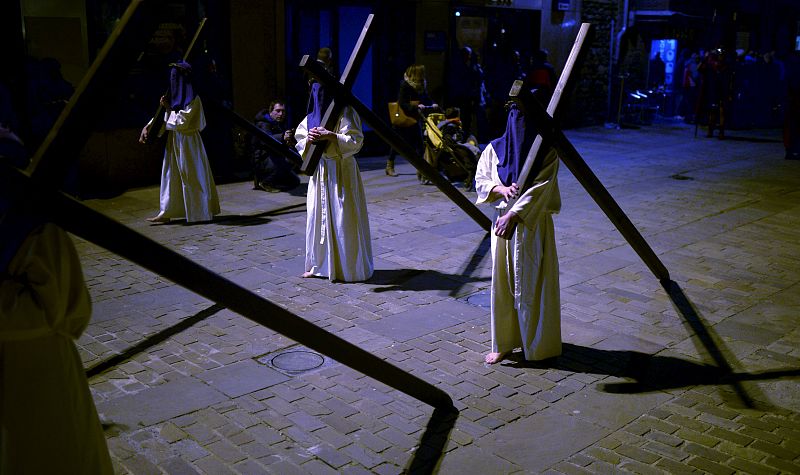 Procesión de 'La Última Cena' en la localidad vizcaína de Balmaseda