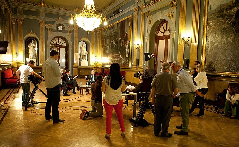 Rodaje debate a cuatro en el Senado