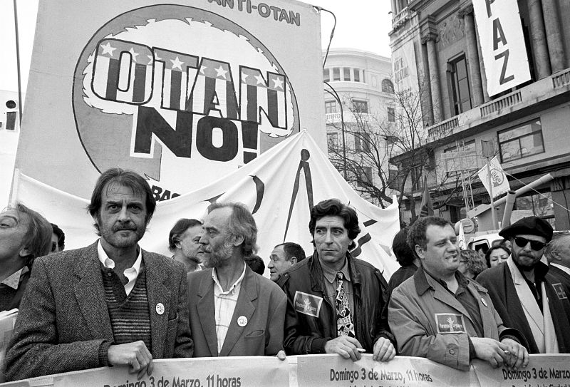 Sabina, en una manifestación contra la Guerra del Golfo