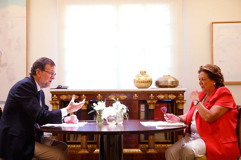 Barberá con Rajoy en el Palacio de la Moncloa en 2014