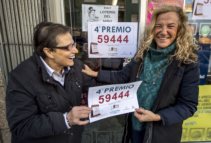 El 59.444, cuarto premio del Sorteo Extraordinario de la Lotería de Navidad, en Toledo