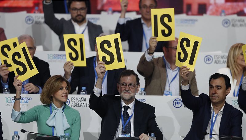 El voto en el congreso del PP, con cartulinas
