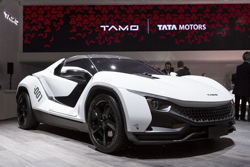 Vista del nuevo modelo sport coupe de Tata. Bautizado como Racemo se ha presentado en la 87 edición del Salón del Automóvil de Ginebra.
