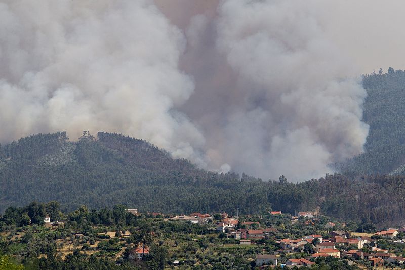 Un gran incendio asola el centro de Porgutal