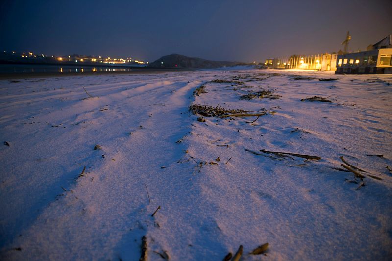 Intensas nevadas a nivel del mar