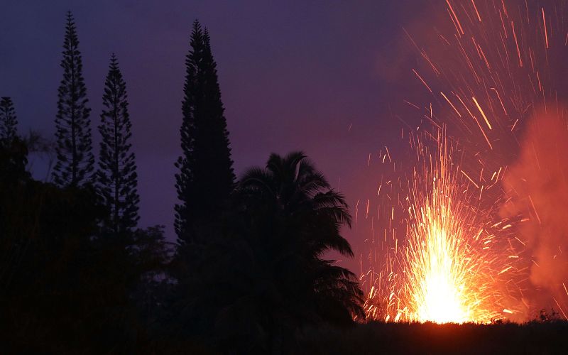 Fuentes de lava candente