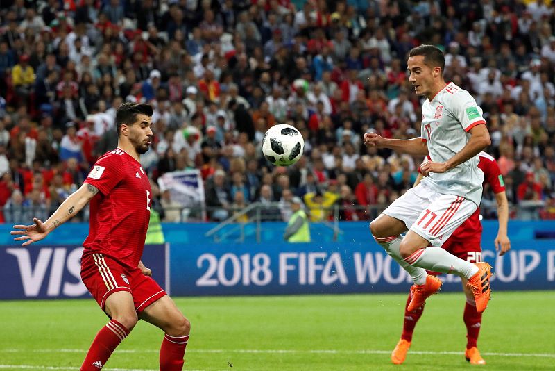 Lucas Vásquez, en un momento del partido contra Irán