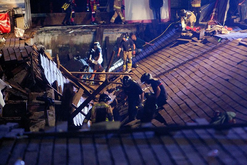 Desplome de una plataforma en el festival O Marisquiño en Vigo