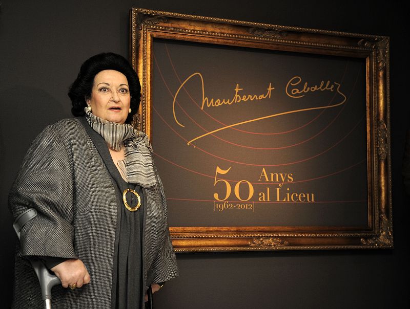 La soprano en al exposición Montserrat Caballé, 50 años en el Liceu