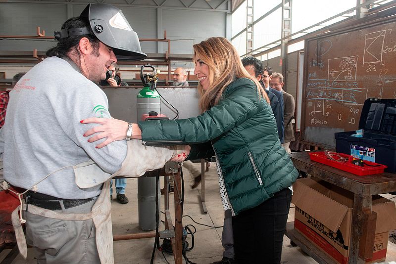 Elecciones andaluzas 2018 - Susana Díaz, con constructores andaluzes en Granada