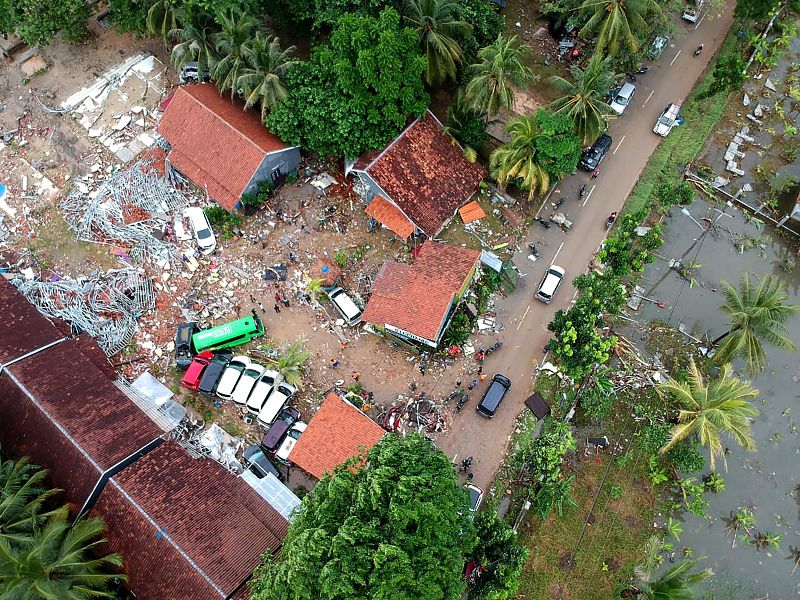 Vista aérea de los destrozos causados en Carita