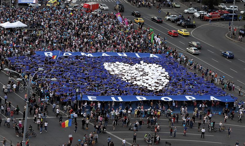 Manifestación a favor de la UE en Bucarest