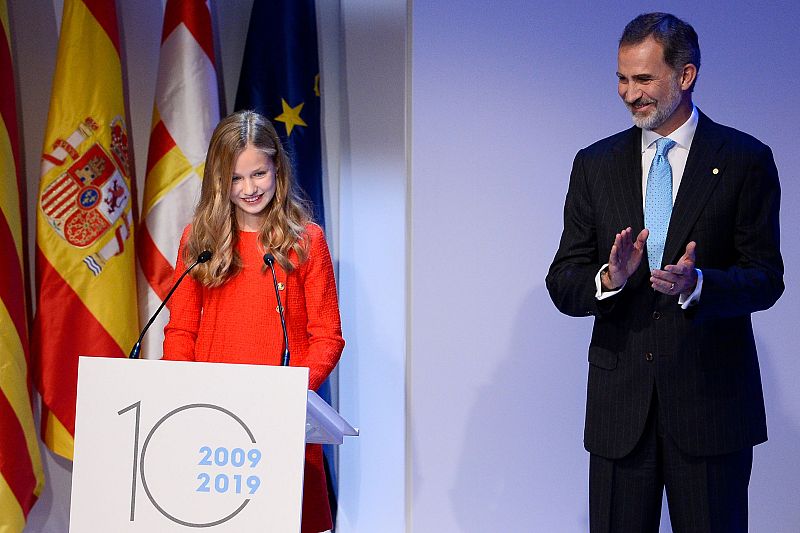 La Princesa Leonor durant el seu discurs a l'entrega de Premis Princesa de Girona