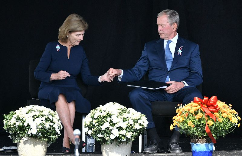 George W. Bush y Laura Bush, en Shanksville