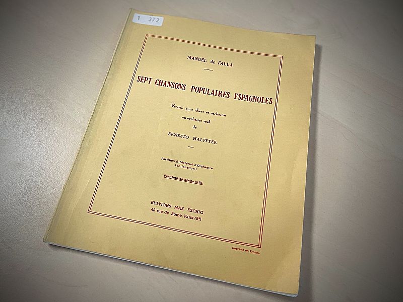 'Siete canciones populares españolas' de Manuel de Falla, versión de Ernesto Halffter.