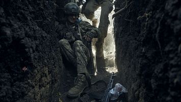 Un soldado ucraniano en el frente de Bajmut