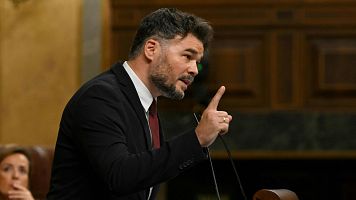 El portavoz de ERC en el Congreso, Gabriel Rufin, interviene durante el debate sobre la ley de amnista