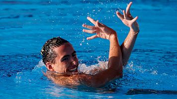Dennis Gonz�lez, en la final de solo t�cnico del Europeo de nataci�n art�stica de Belgrado